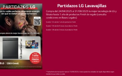 Consigue 1 año de productos Finish al comprar un lavavajillas LG