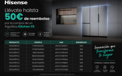 Consigue hasta 50 € de reembolso en frigoríficos Hisense Kitchen Fit (hasta el 15 de julio)