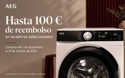 Promoción AEG: hasta 100 € de reembolso en lavadoras hasta el 31 de octubre