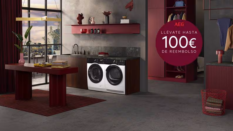 Promoción AEG de hasta 100 euros en secadoras y lavasecadoras